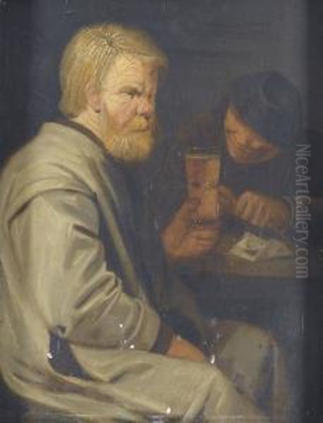 Zwei Manner Beim Trinken Oil Painting by Adriaen Brouwer