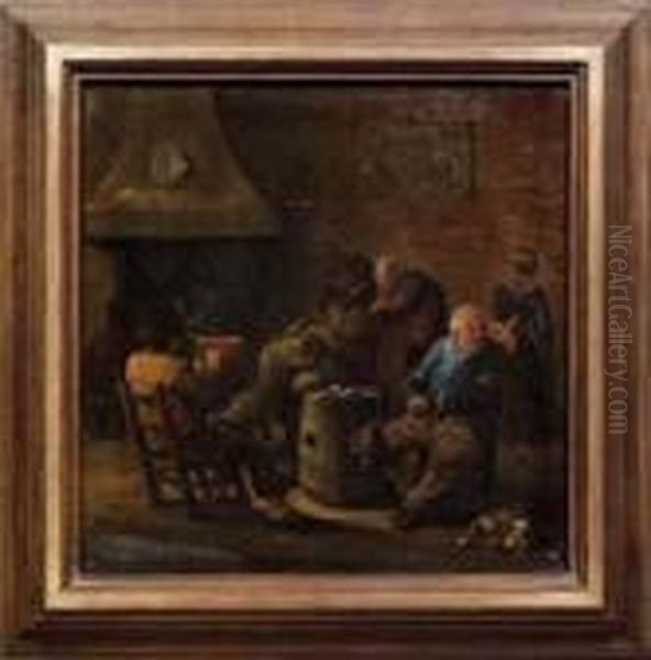 Scena D'interno Con Figure Oil Painting by Adriaen Brouwer