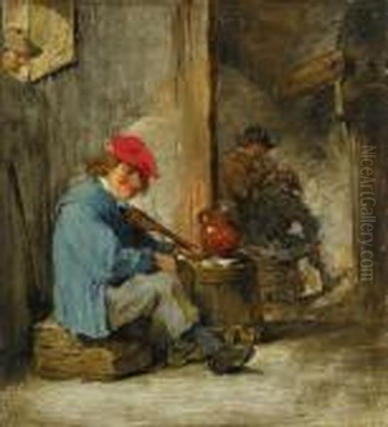 Bauer Mit Roter Oil Painting by Adriaen Brouwer