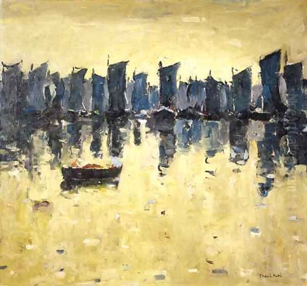 Sails at Twilight Oil Painting by Thomas Hunt