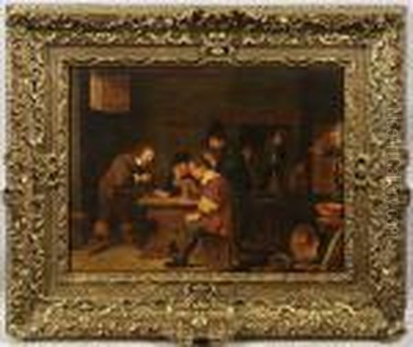 Im Wirtshaus Oil Painting by Adriaen Brouwer