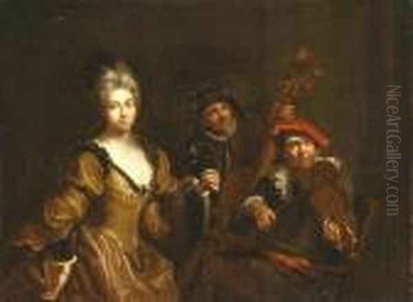 The Masquerade Party Oil Painting by Adriaen Brouwer