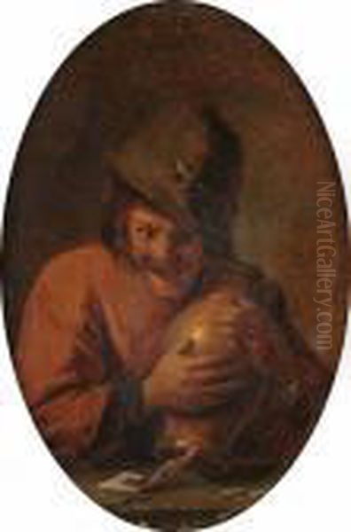 Studies Of Topers Oil Painting by Adriaen Brouwer