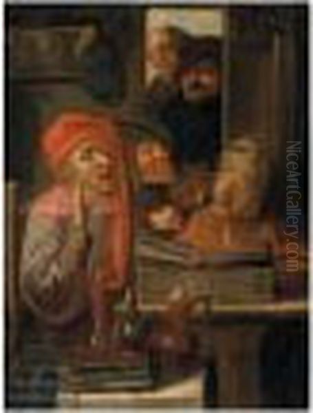 The Music Lesson Oil Painting by Adriaen Brouwer