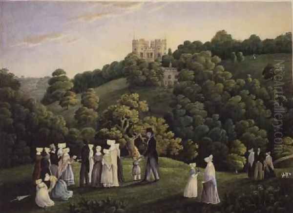 A Prospect of Midford Castle Oil Painting by H. Hoare