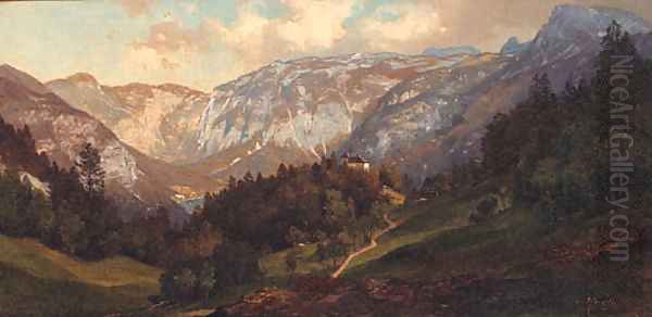 Das Keltengraber Feld bei Hallstadt Oil Painting by Carl Hasch