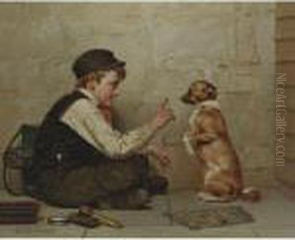 Keep Still Oil Painting by John George Brown