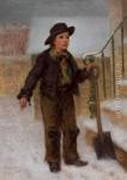 Get'n Ready To Shovel Oil Painting by John George Brown