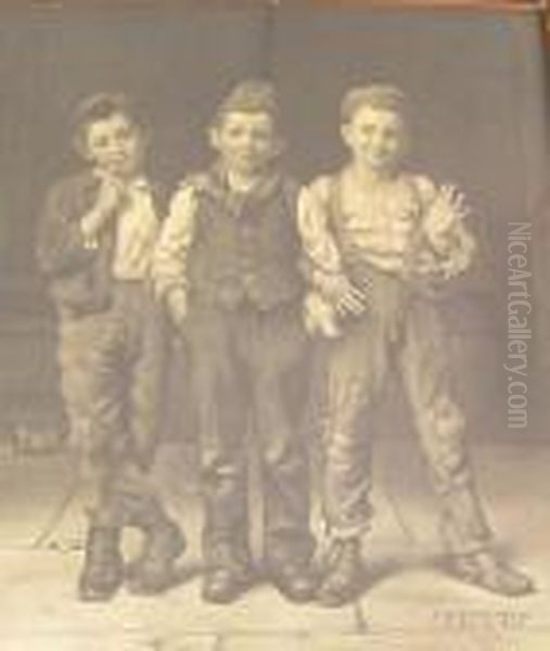 Three Boys After John George Brown Oil Painting by John George Brown