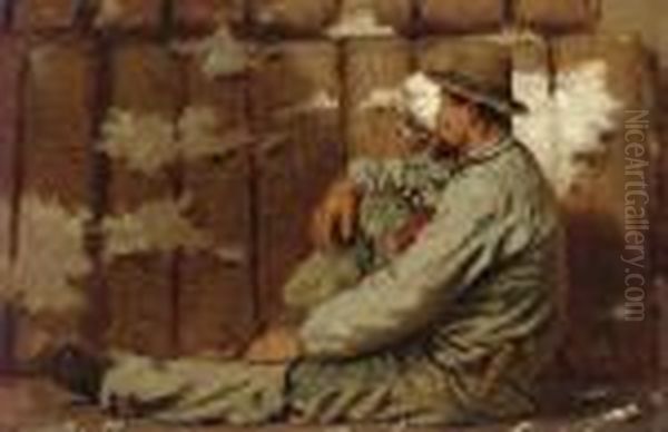 A Longshoreman Oil Painting by John George Brown