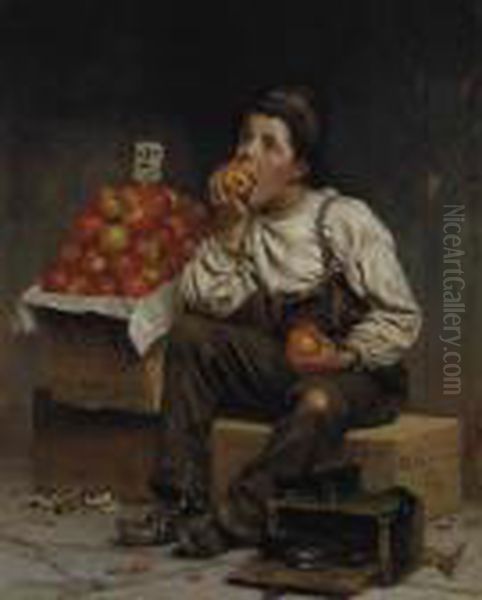 Eating The Profits Oil Painting by John George Brown