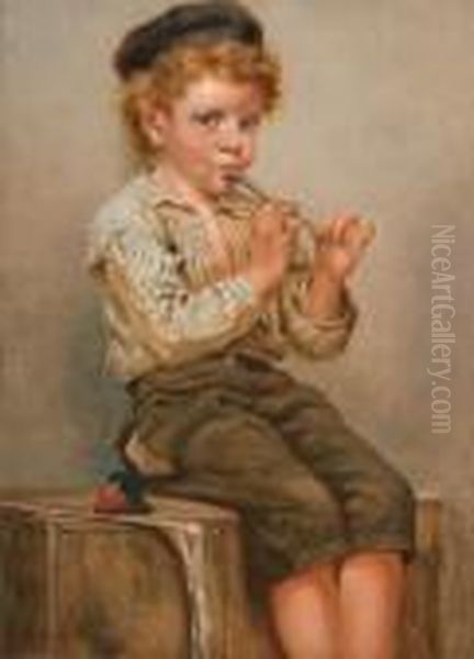 The Young Fife Player Oil Painting by John George Brown