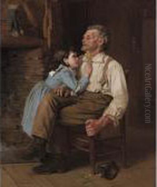 Buttercups For Grandpa Oil Painting by John George Brown