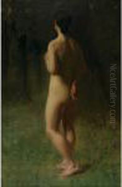 A Study Of The Nude Oil Painting by John George Brown