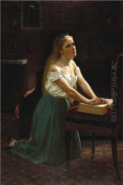 The Maiden's Prayer Oil Painting by John George Brown