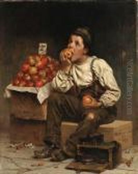 Eating The Profits Oil Painting by John George Brown