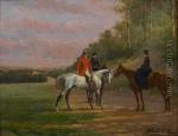 Le Depart Pour La Chasse Oil Painting by John Lewis Brown