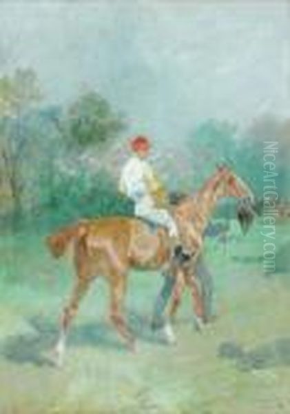 Avant La Course Oil Painting by John Lewis Brown