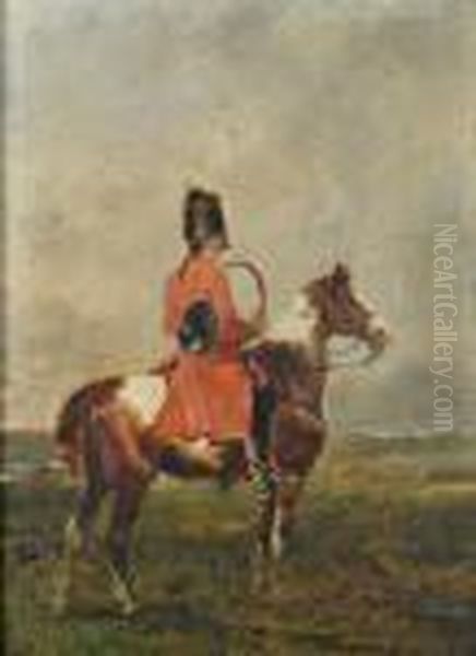 Le Piqueux A Cheval Oil Painting by John Lewis Brown