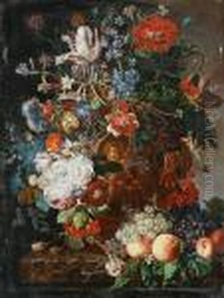 Blumenstillleben Mit Putti Oil Painting by Abraham Brueghel