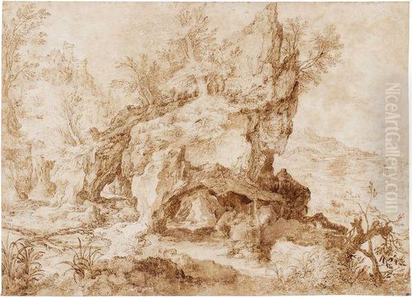 Paysage Rocheux Avec Saint Jerome Dans Sa Grotte Oil Painting by Jan The Elder Brueghel