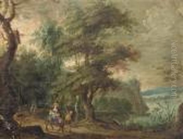 The Flight Into Egypt Oil Painting by Jan The Elder Brueghel