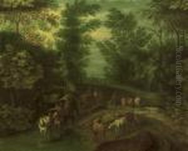 A Wooded Landscape Oil Painting by Jan The Elder Brueghel