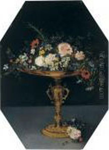 Still Life With Flowers In A Gilt Tazza Oil Painting by Jan The Elder Brueghel