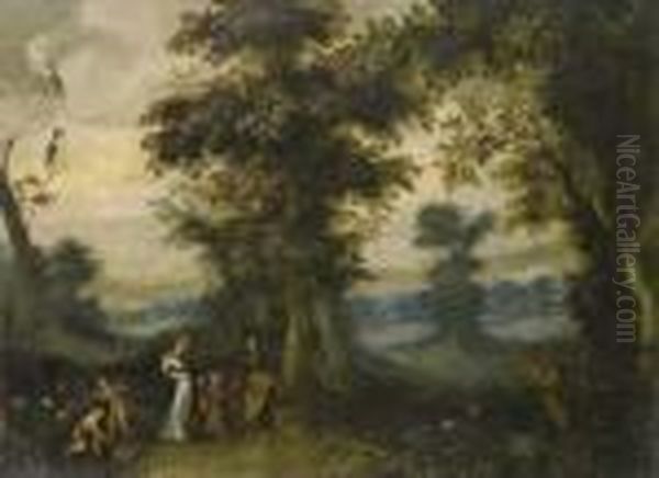 Sacra Famiglia In Un Paesaggio Boschivo Oil Painting by Jan The Elder Brueghel