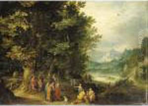 Saint John Preaching In The Wilderness Oil Painting by Jan The Elder Brueghel