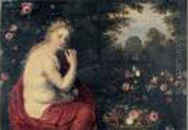 Flore Ou L'allegorie De L'odorat Oil Painting by Jan The Elder Brueghel