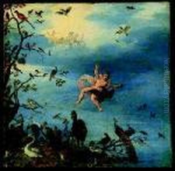 The Element Of Air, Ganymede Carried Aloft By Jupiter Disguised Asan Oil Painting by Jan The Elder Brueghel