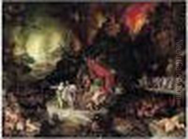 Aeneas And The Sibyl In The Underworld Oil Painting by Jan The Elder Brueghel