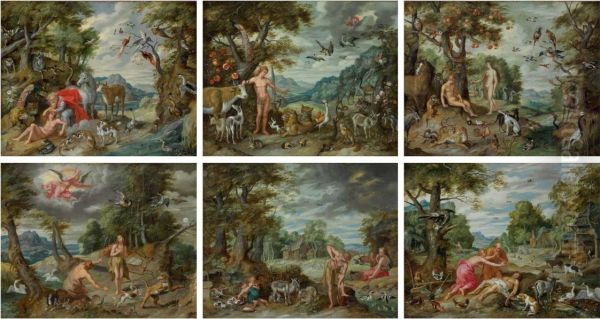 The Story Of Adam And Eve Oil Painting by Jan Brueghel the Younger