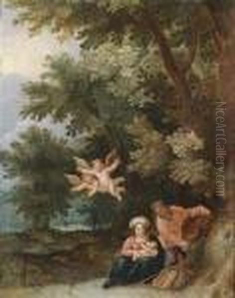 Rest On The Flight To Egypt Oil Painting by Jan Brueghel the Younger