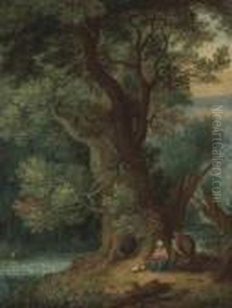 A Landscape With The Rest On The Flight To Egypt Oil Painting by Jan Brueghel the Younger