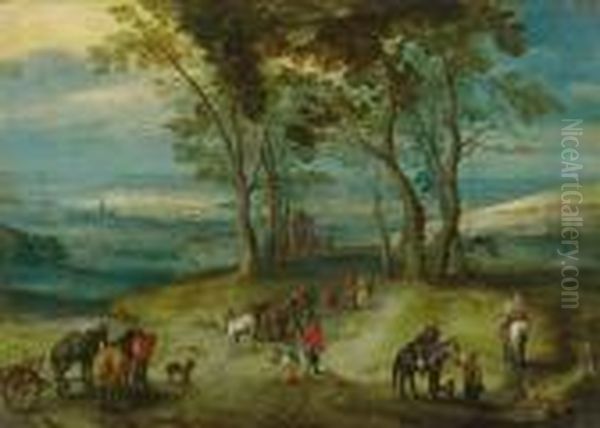 Landstrasse Mitkapelle Oil Painting by Jan Brueghel the Younger