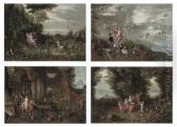 The Four Elements: Fire, Water, Earth And Air Oil Painting by Jan Brueghel the Younger