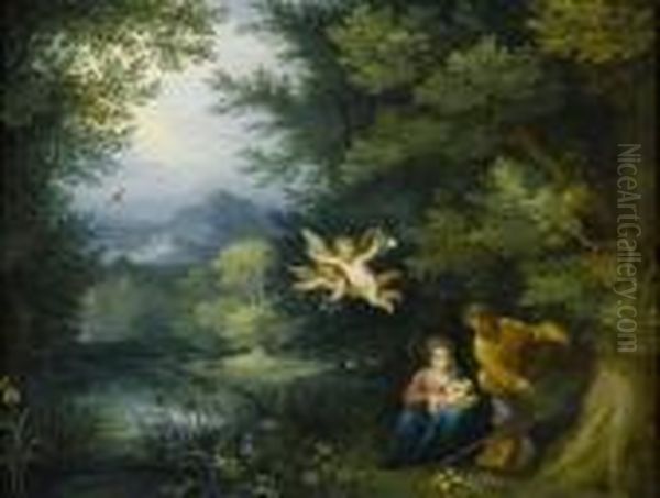 Rest On The Flight Into Egypt Oil Painting by Jan Brueghel the Younger