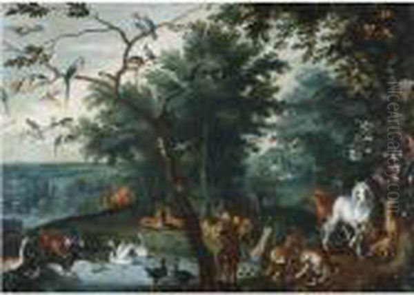 Earthly Paradise Oil Painting by Jan Brueghel the Younger