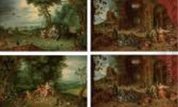 The Four Elements: Fire, Water, Earth And Air Oil Painting by Jan Brueghel the Younger