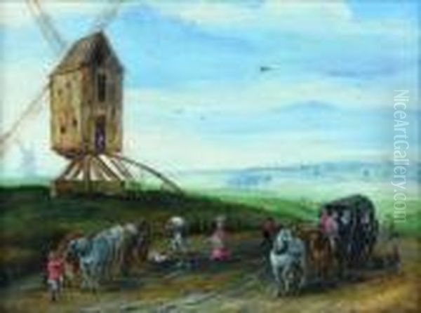 Paysage Au Moulin Oil Painting by Jan Brueghel the Younger