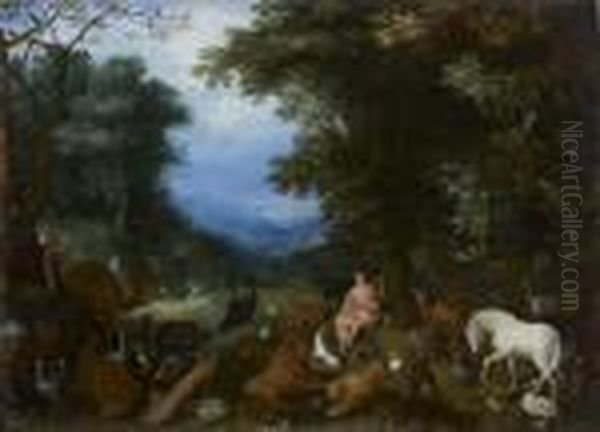 Paysage De Paradis Avec Orphee Charmant Les Animaux Oil Painting by Jan Brueghel the Younger