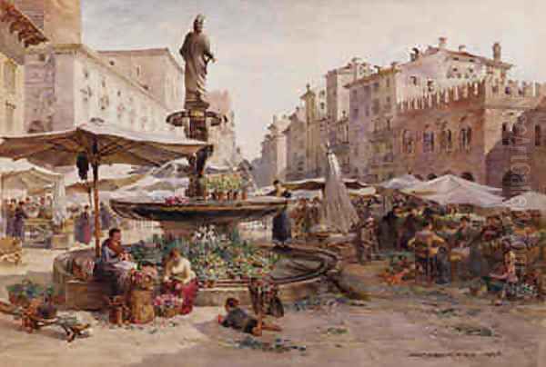 The Piazza Verona by Samuel John Hodson