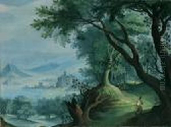 Waldlandschaft Mit Fluss Im Tal Oil Painting by Jan Brueghel the Younger