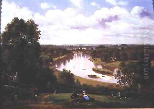 View of the River Thames from Richmond Hill Oil Painting by Thomas Christopher Hofland