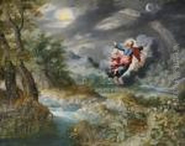 God Creating The Sun, The Moon And The Stars In The Firmament Oil Painting by Jan Brueghel the Younger