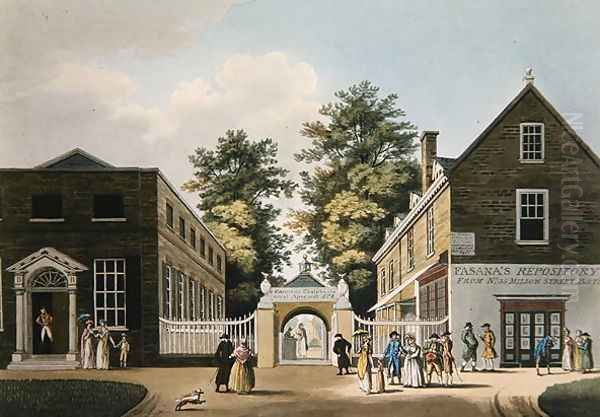 Old Wells and Pump Room Cheltenham Oil Painting by Thomas Hulley