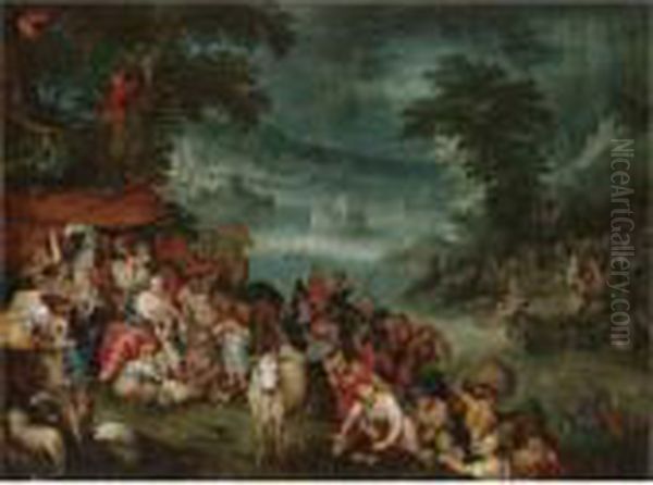 The Flood With Noah's Ark In The Background Oil Painting by Jan Brueghel the Younger