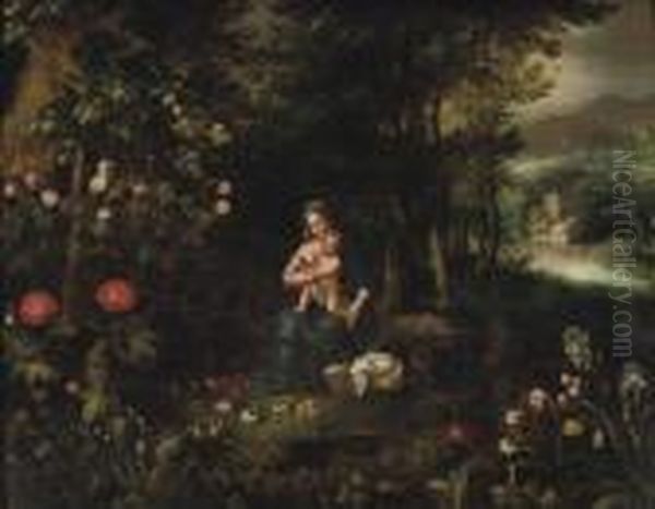 The Rest On The Flight Into Egypt Oil Painting by Jan Brueghel the Younger